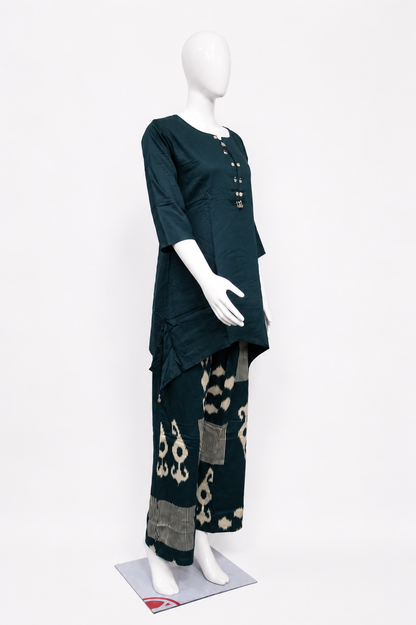 Short Cord Set with Classic Ikat Palazzo