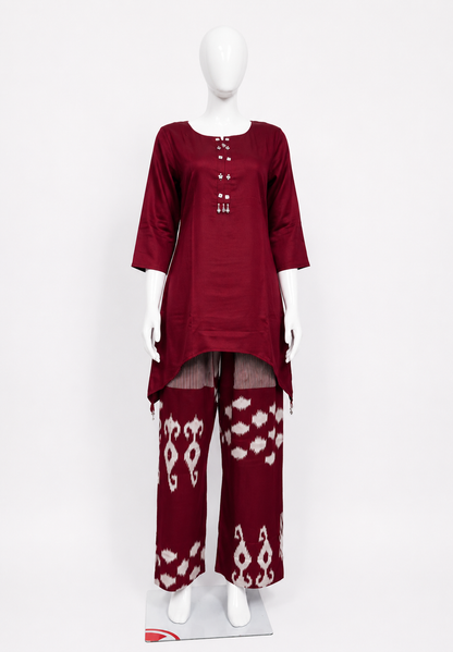 Short Cord Set with Classic Ikat Palazzo
