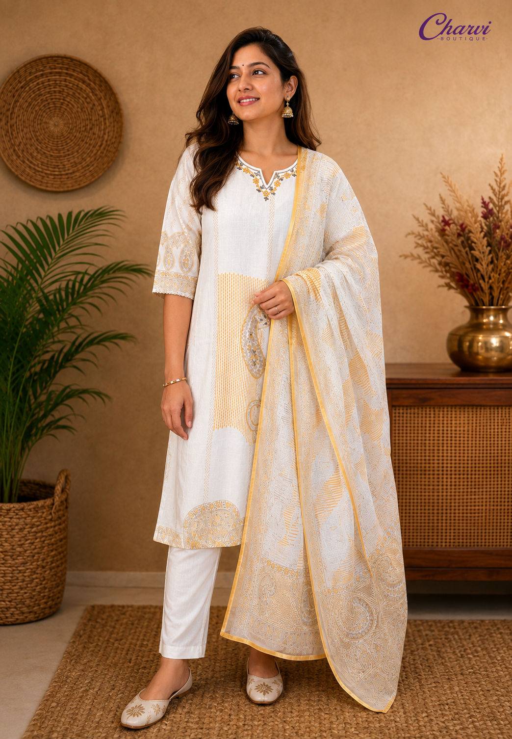 3Pcs Premium Cotton Kurta Set