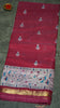 Semi Linen Pink Saree With Madhubani Print thumbnail