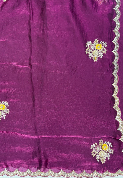 Designer Saree-Wine