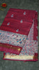 Semi Linen Pink Saree With Madhubani Print thumbnail