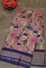 Dola Silk Saree Folk Art Print-Lavender thumbnail
