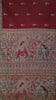 Semi Linen Pink Saree With Madhubani Print thumbnail