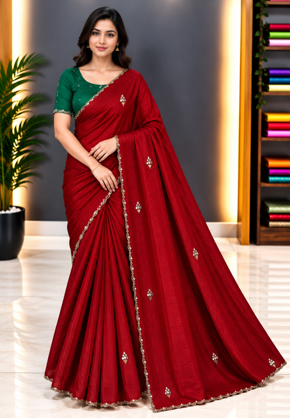 Designer Saree-Red
