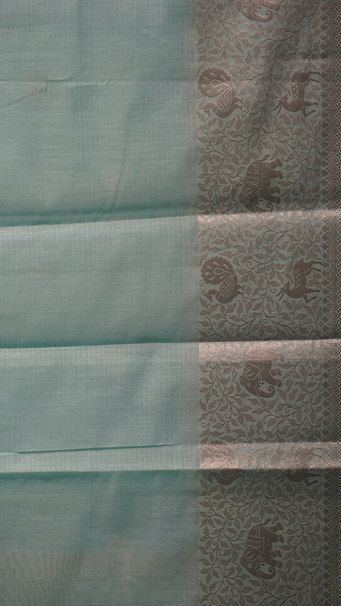 Art Zari Kota Pastel Saree Teal Green