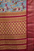 Dola Silk Saree Folk Art Print-Blue thumbnail