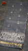 Semi Linen Grey Saree With Madhubani Print thumbnail