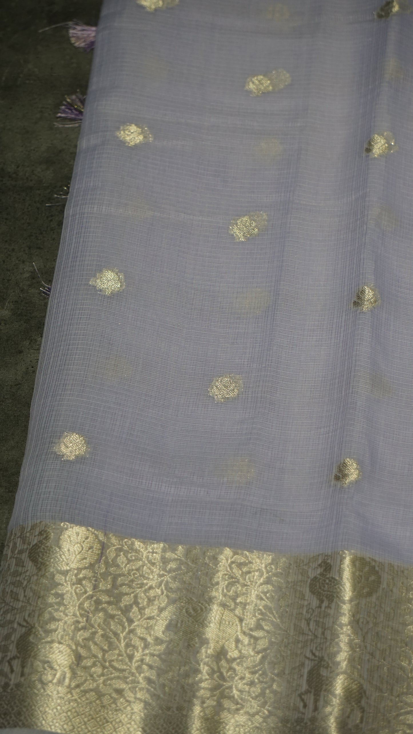 Art Zari Kota Pastel Saree Lavender