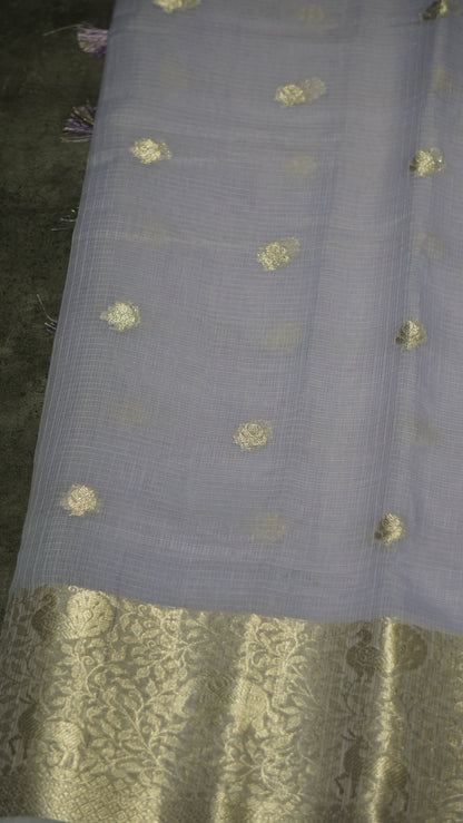 Art Zari Kota Pastel Saree Lavender