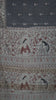 Semi Linen Grey Saree With Madhubani Print thumbnail