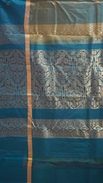 Semi Kanjeevaram Saree Butta Green