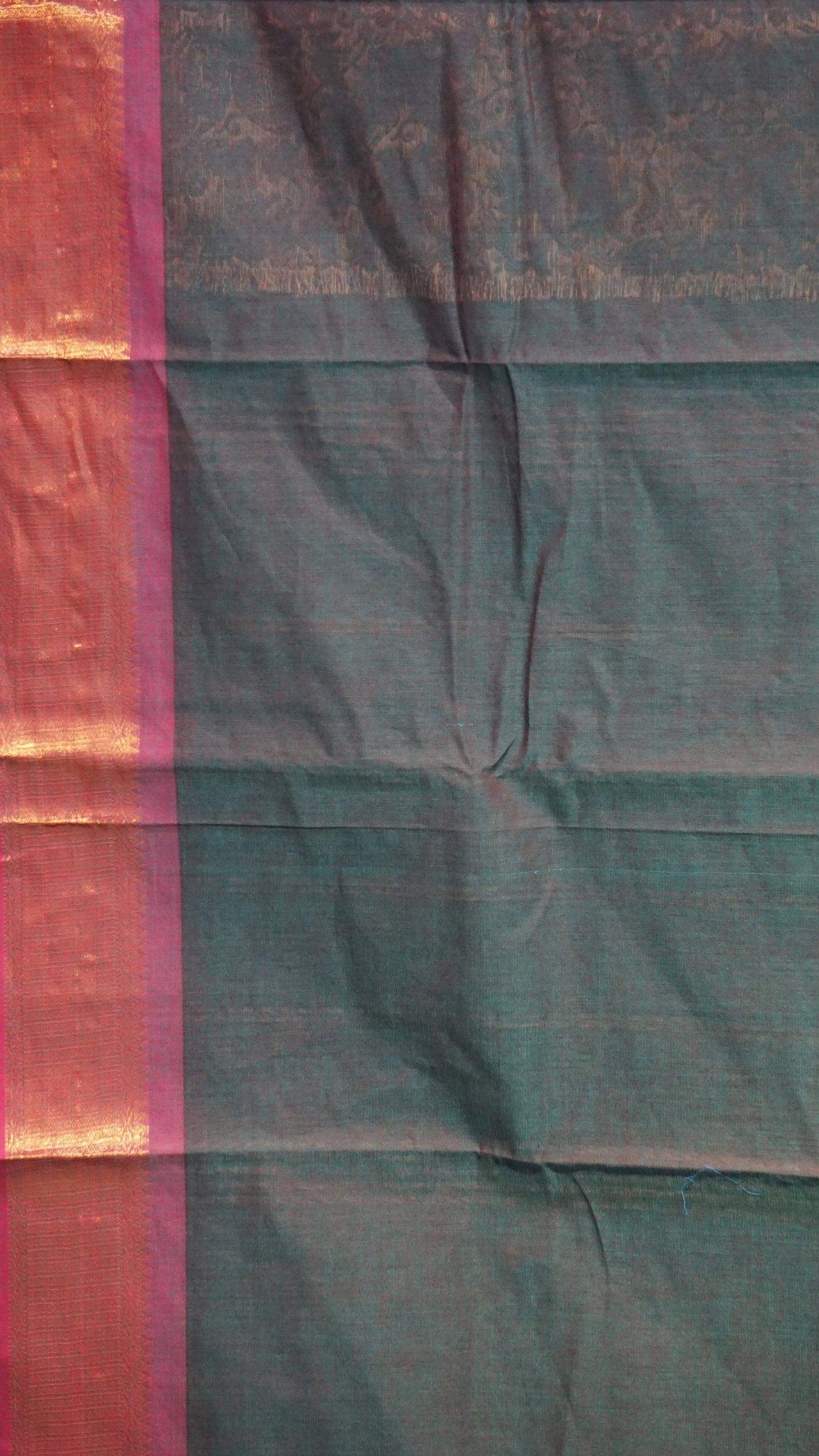 Kanchi Cotton Saree Vanasingaram Bottle Green