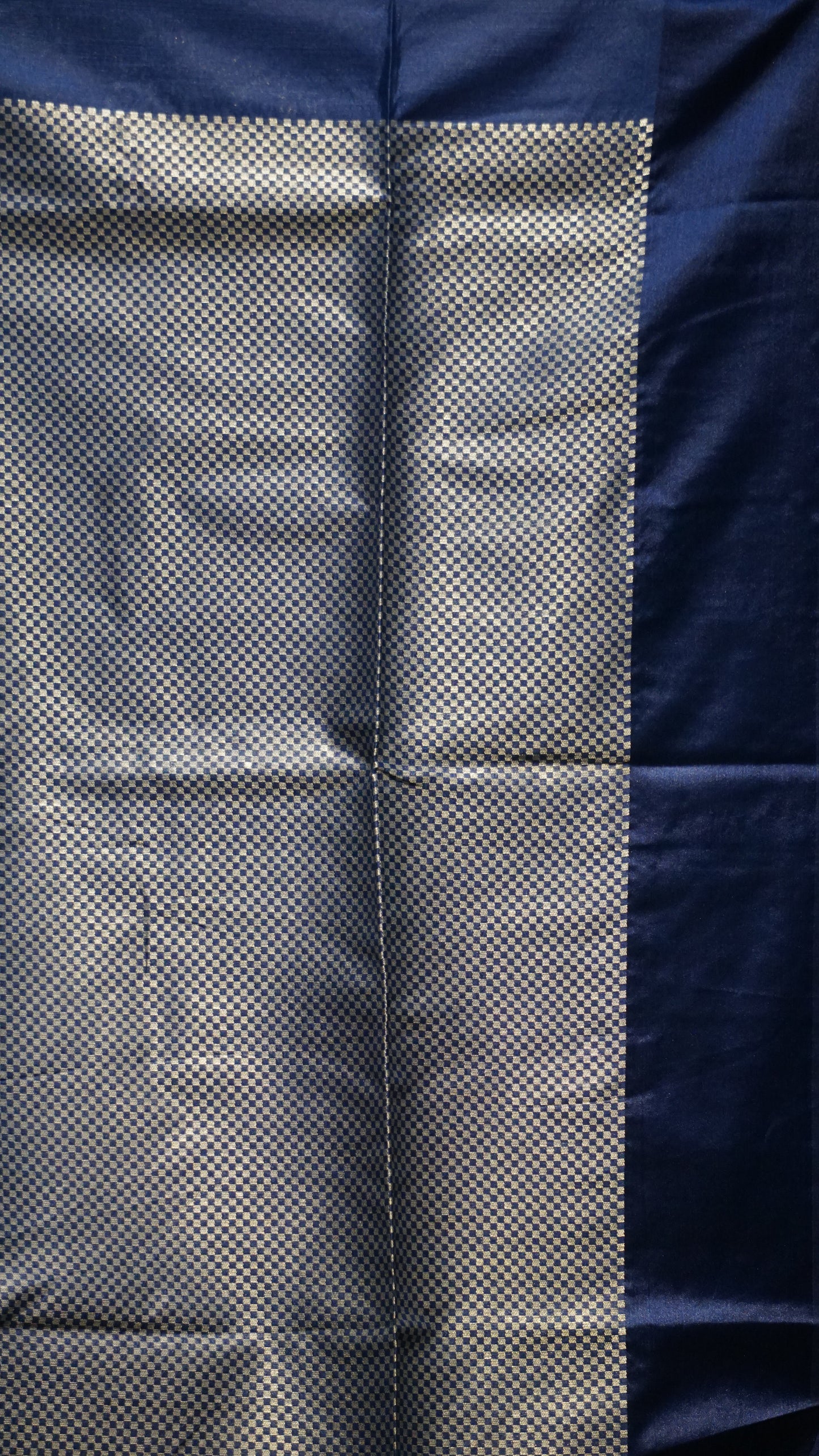 Chappa Semi Tussar Saree Ink Blue