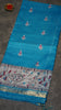 Semi Linen Blue Saree With Madhubani Print thumbnail