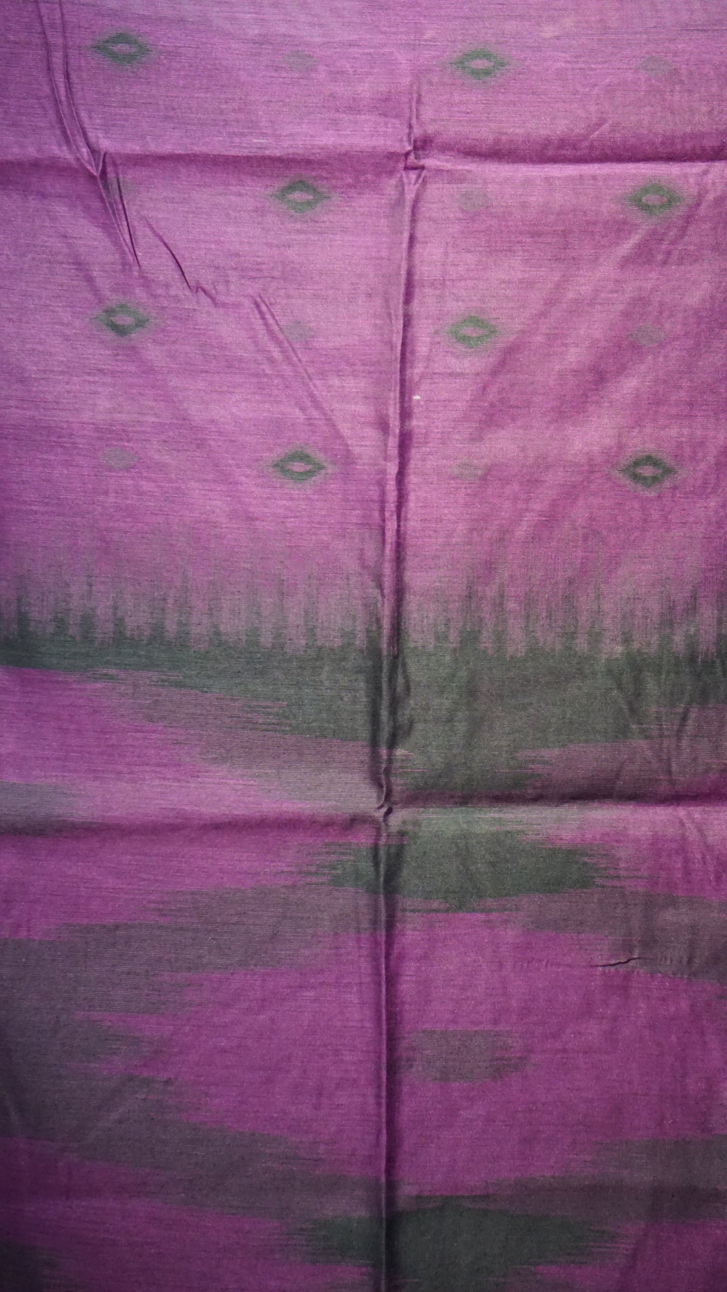 Munga Cotton Saree Ikkat Print Purple