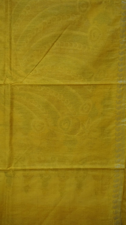 Semi Linen Kalamkari Saree Mustard Yellow