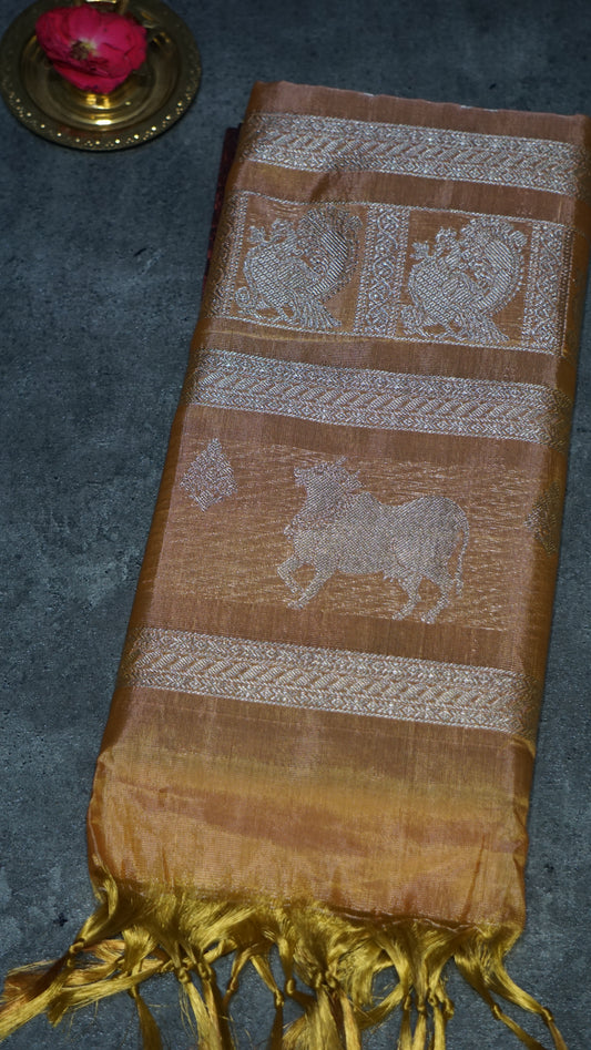 Vazhai Naaru Pattu Saree Vairaoosi Sandalwood - Maroon