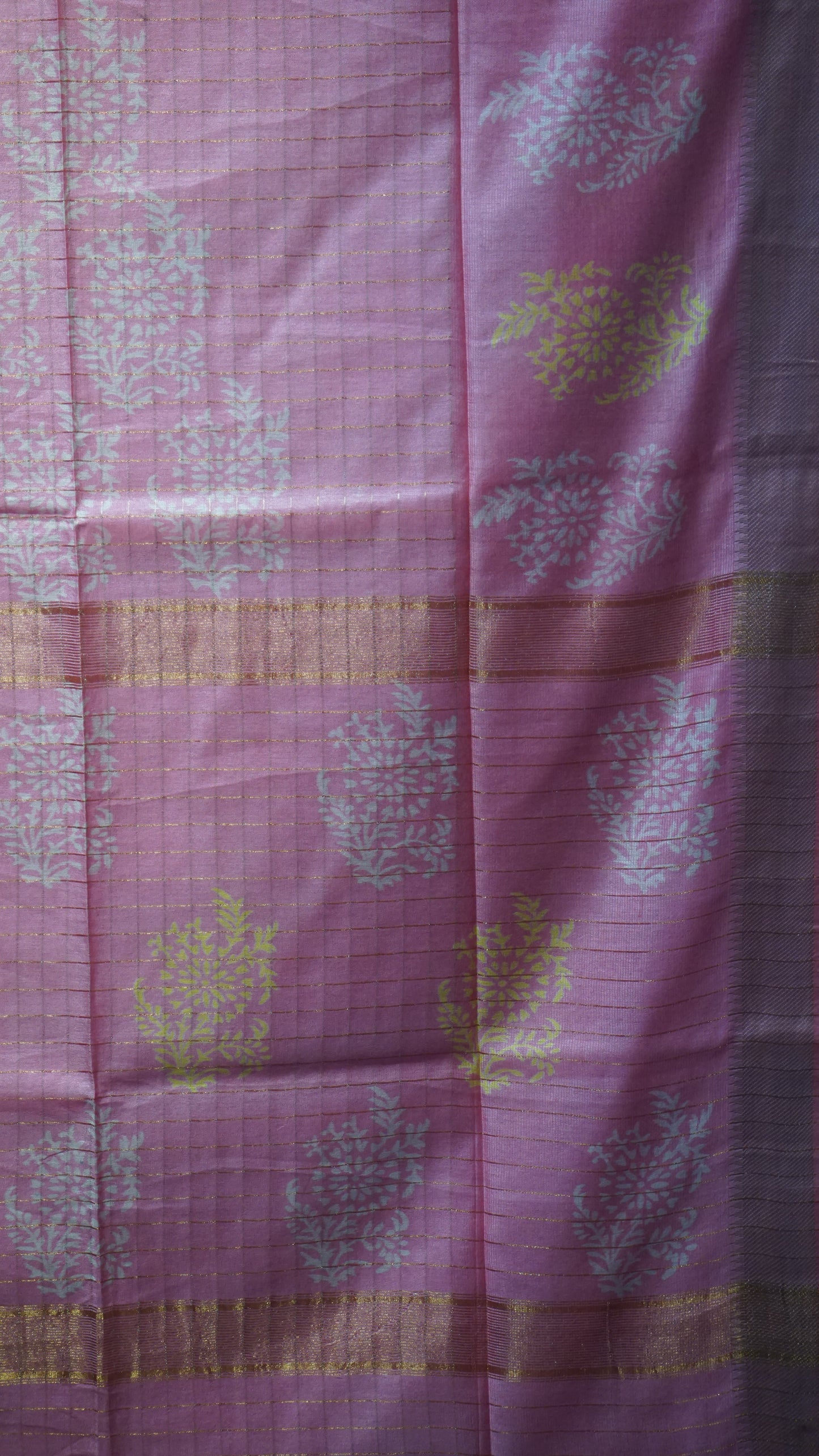 Bhagalpur Cotton Saree Checks Pink
