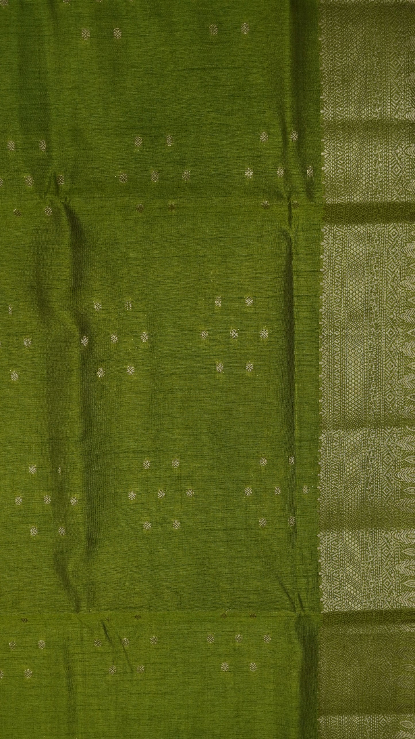 Semi Tussar Saree - Kolam Buta Light Green