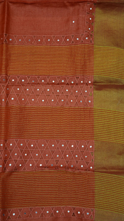 Pure Tussar Saree - Red