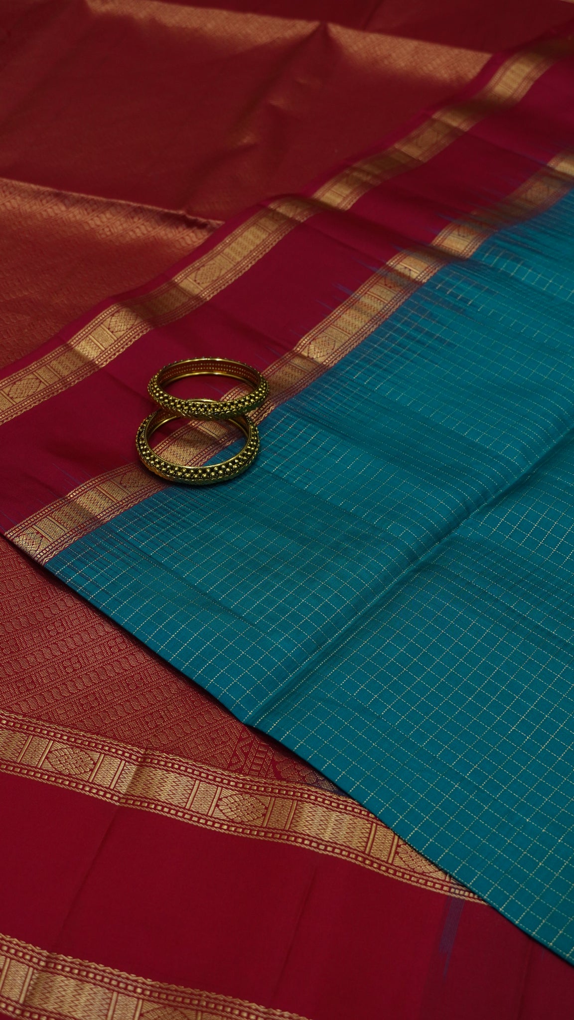 Pure Kanchipuram Silk Saree - Ramar Green-Pink