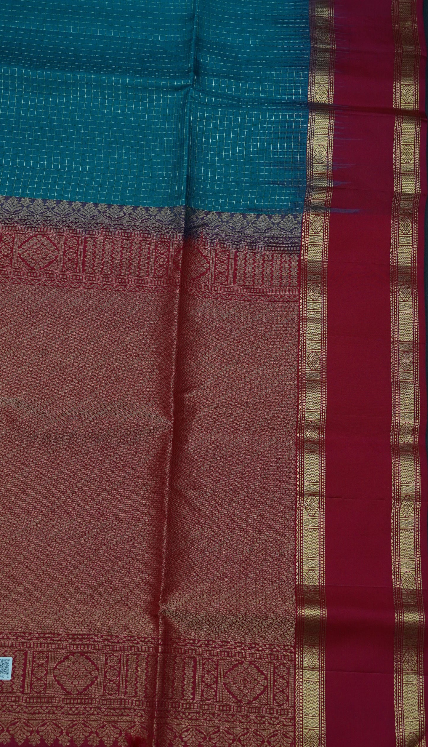 Pure Kanjivaram Silk Saree - Ramar Green-Pink