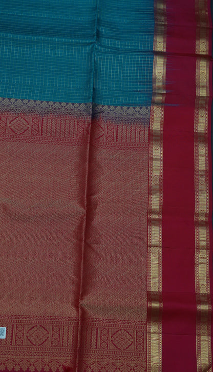Pure Kanjivaram Silk Saree - Ramar Green-Pink