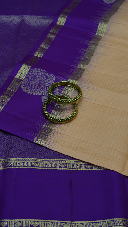 Pure Kanjivaram Silk Saree - Rettapet Peach