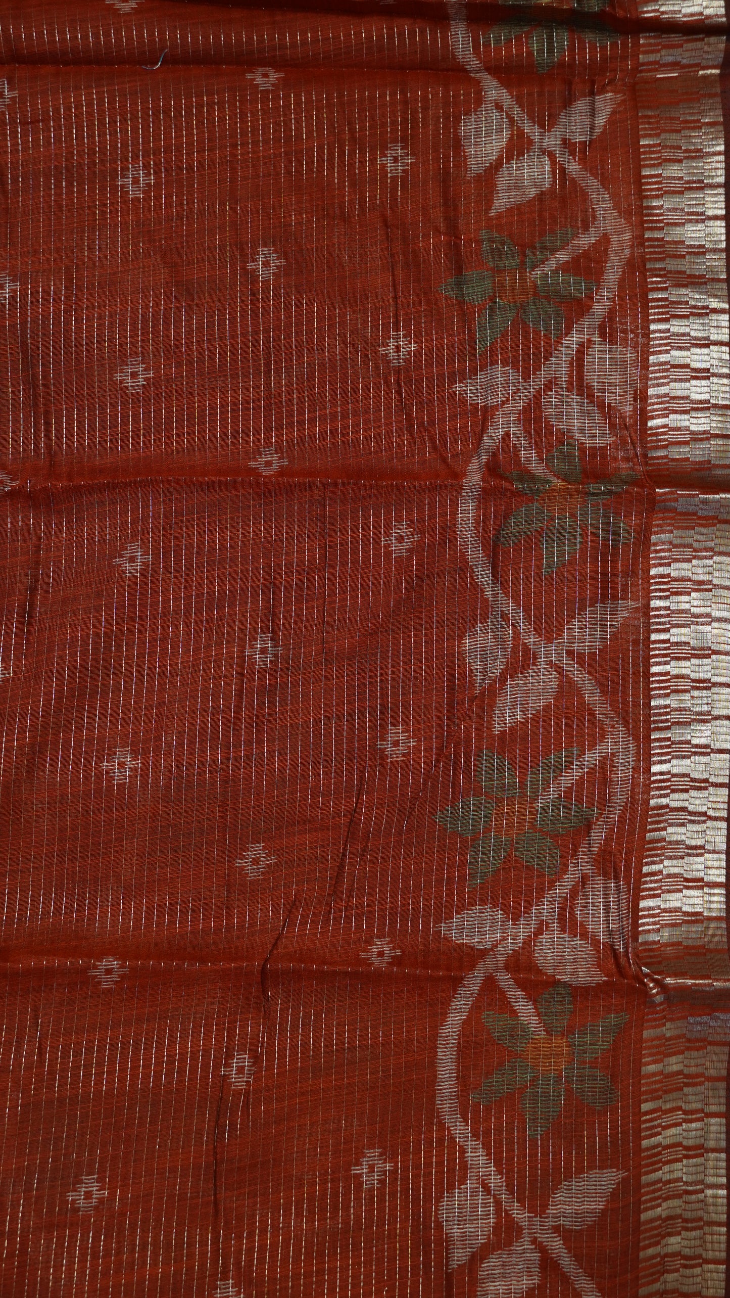 Semi Chanderi Saree- Maroon