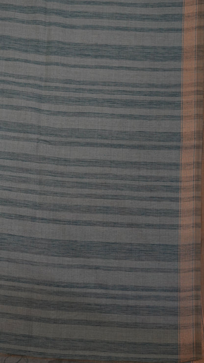 Moonga Cotton Saree - Peacock Print Sea Green