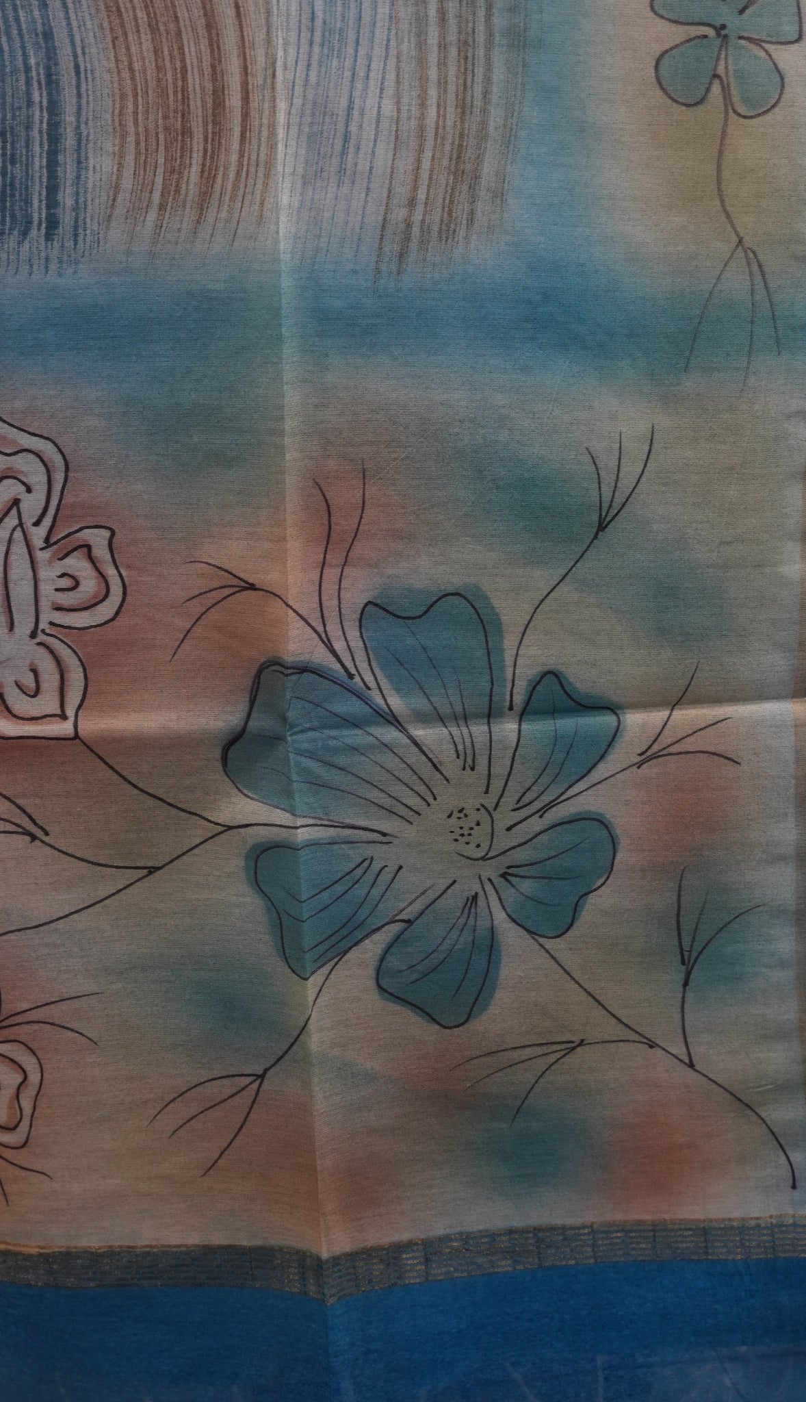 Bhagalpur Tussar Saree- Sky Blue