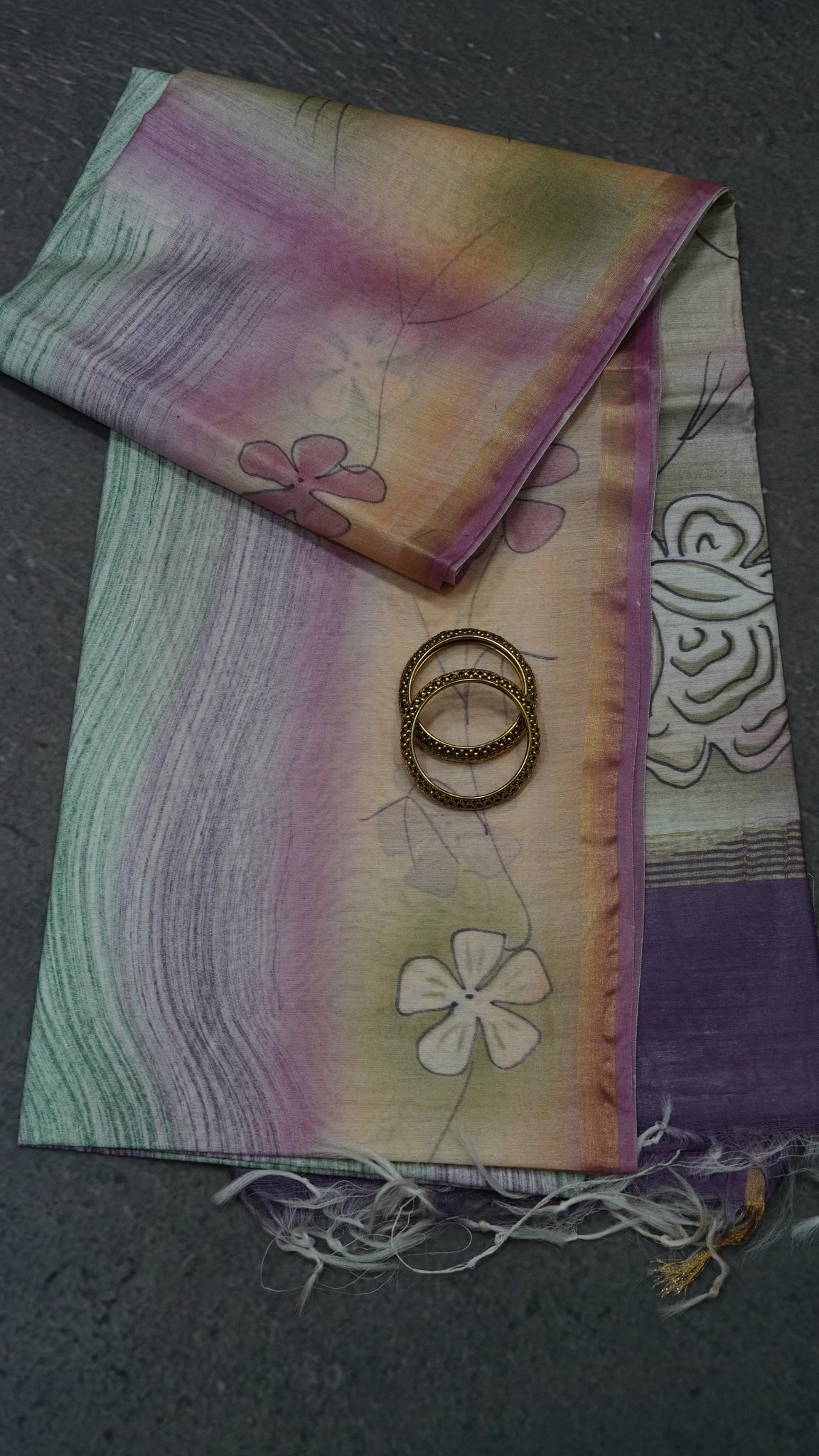 Bhagalpur Tussar Saree- Purple