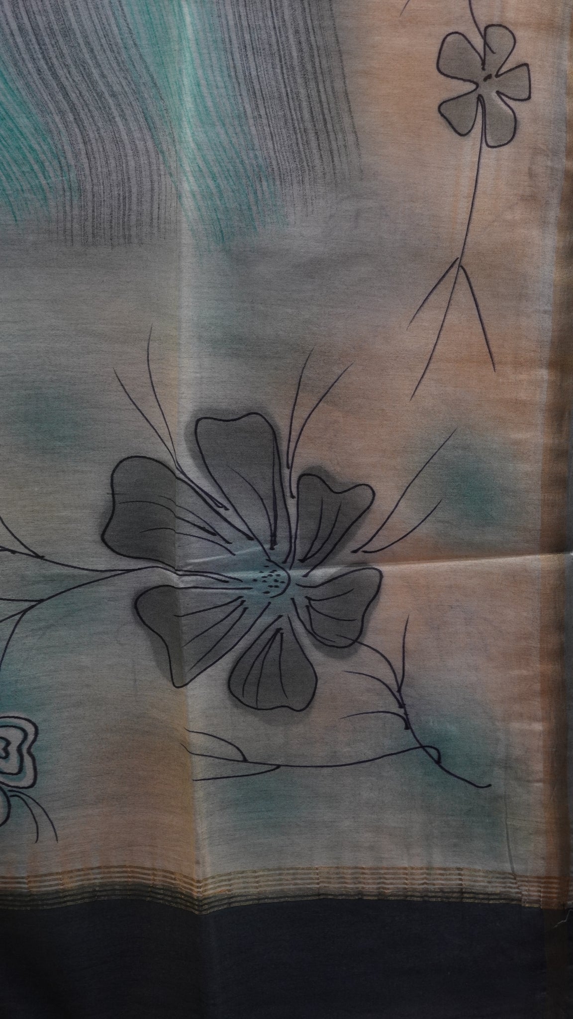 Bhagalpur Tussar Saree- Sea Green