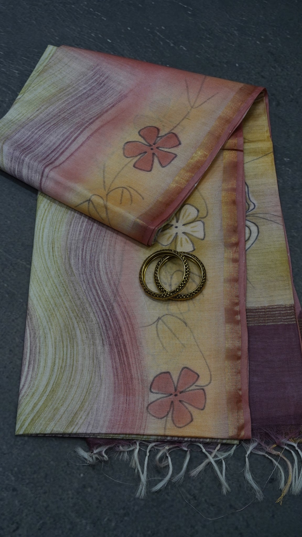 Bhagalpur Tussar Saree- Pink