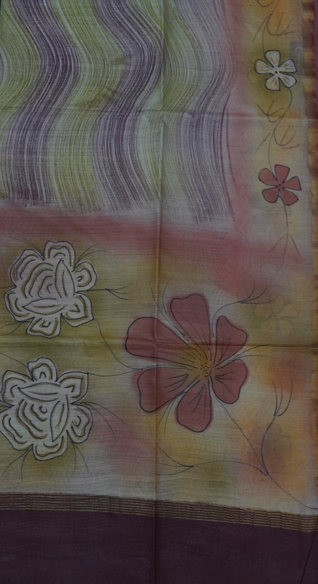 Bhagalpur Tussar Saree- Pink