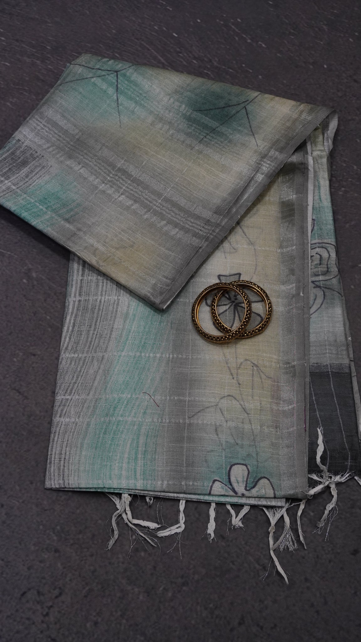 Bhagalpur Tussar Saree- Sea Green