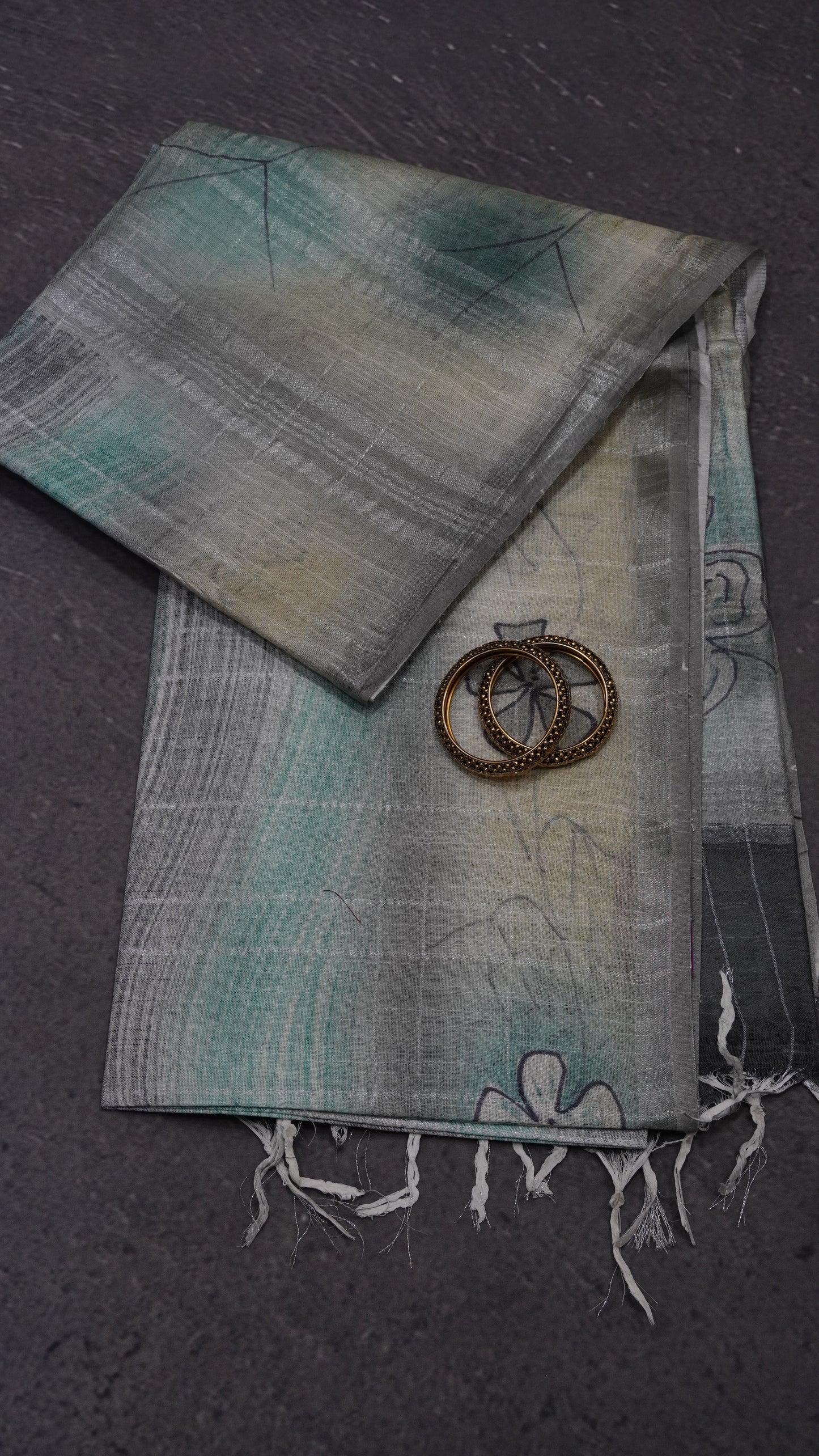 Bhagalpur Tussar Saree- Sea Green