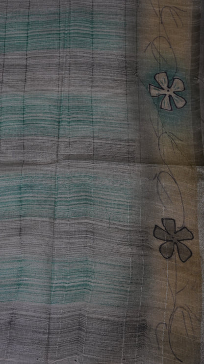 Bhagalpur Tussar Saree- Sea Green