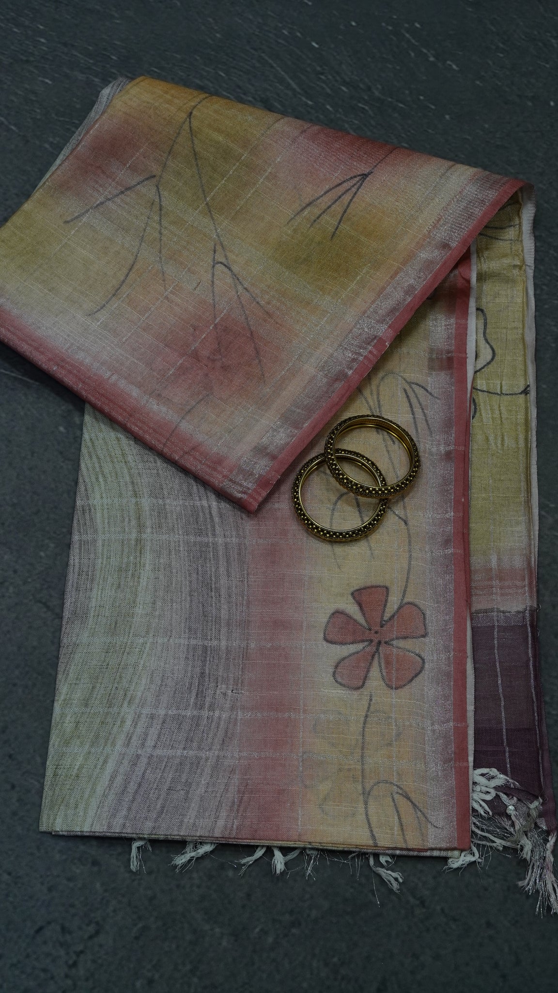 Bhagalpur Tussar Saree- Pink