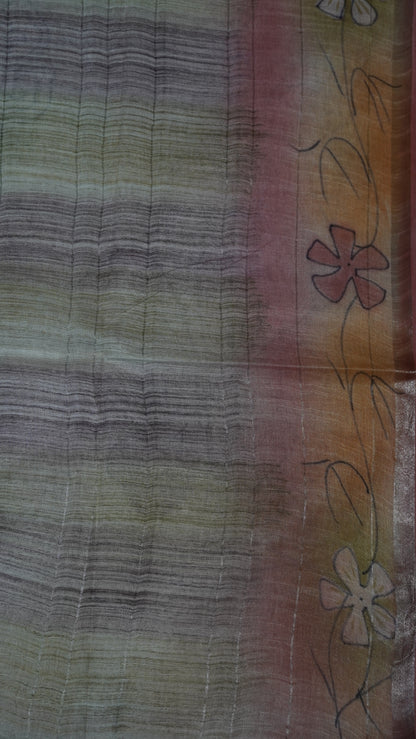 Bhagalpur Tussar Saree- Pink