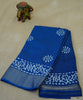 Dola Silk Saree Floral Print - Blue thumbnail