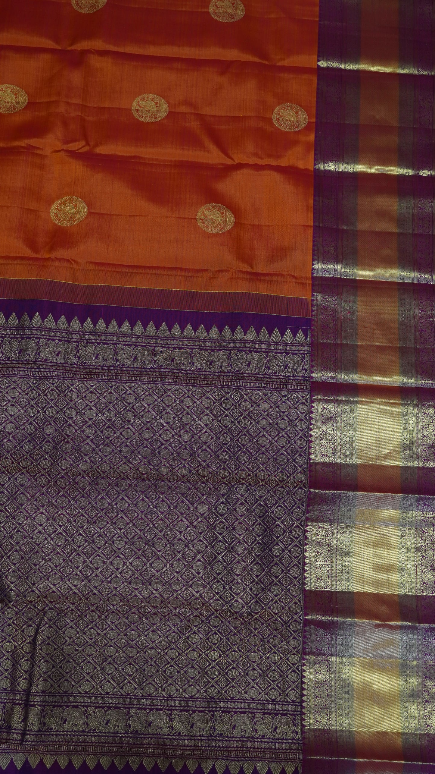Pure Kanjivaram Silk Saree - Annam Butta Peach Pink