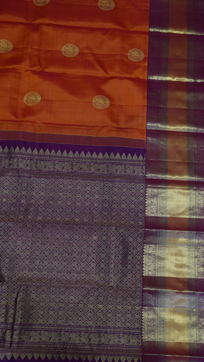 Pure Kanjivaram Silk Saree - Annam Butta Peach Pink