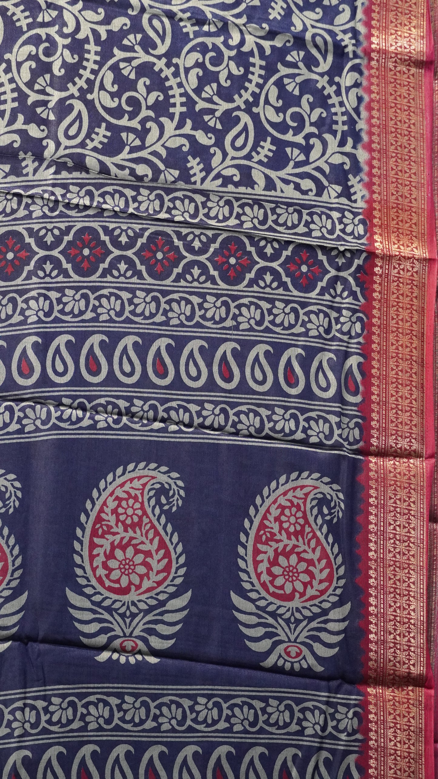 Dola Silk Saree Vine Motif - Blue