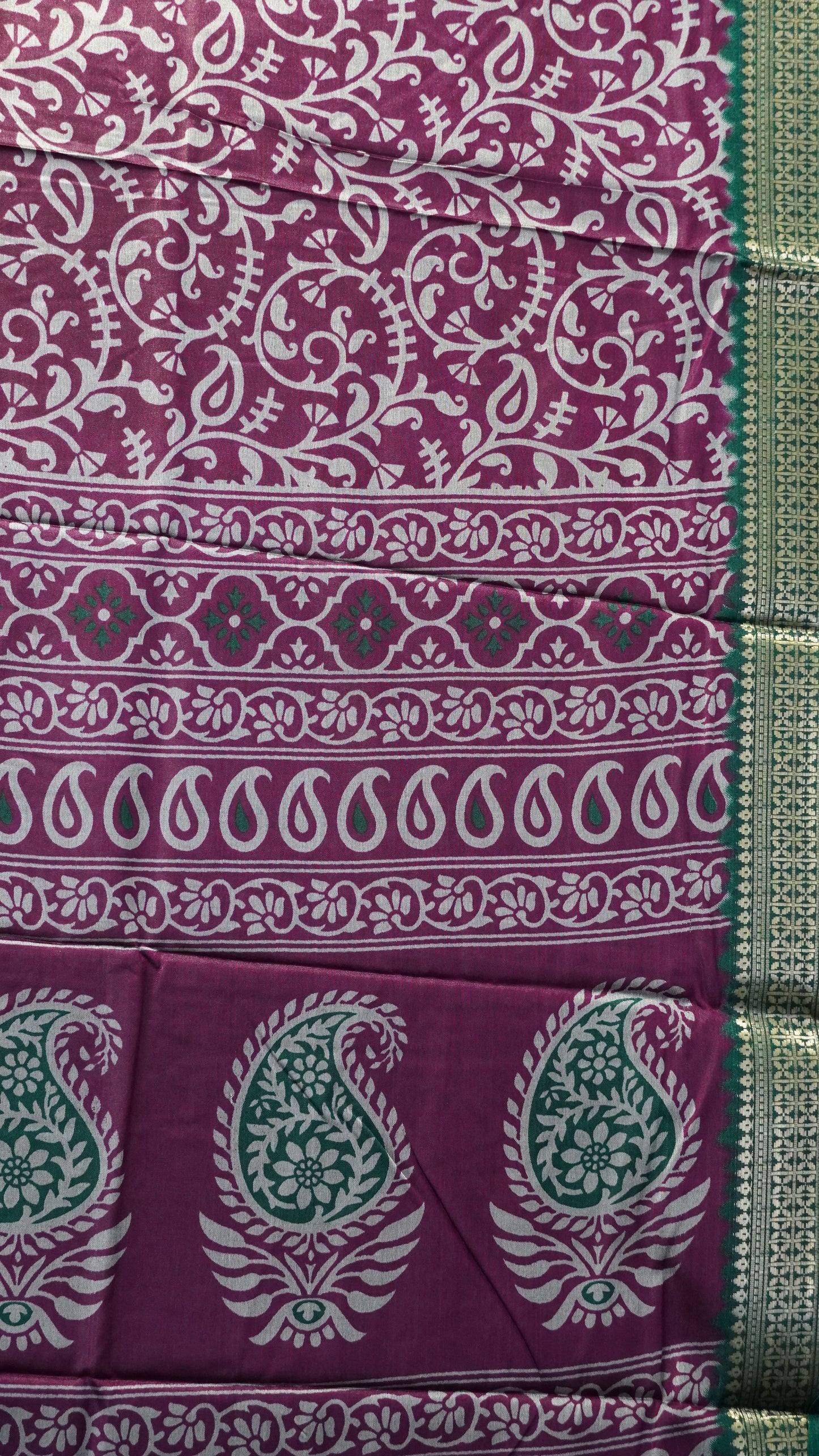Dola Silk Saree Vine Motif - Purple
