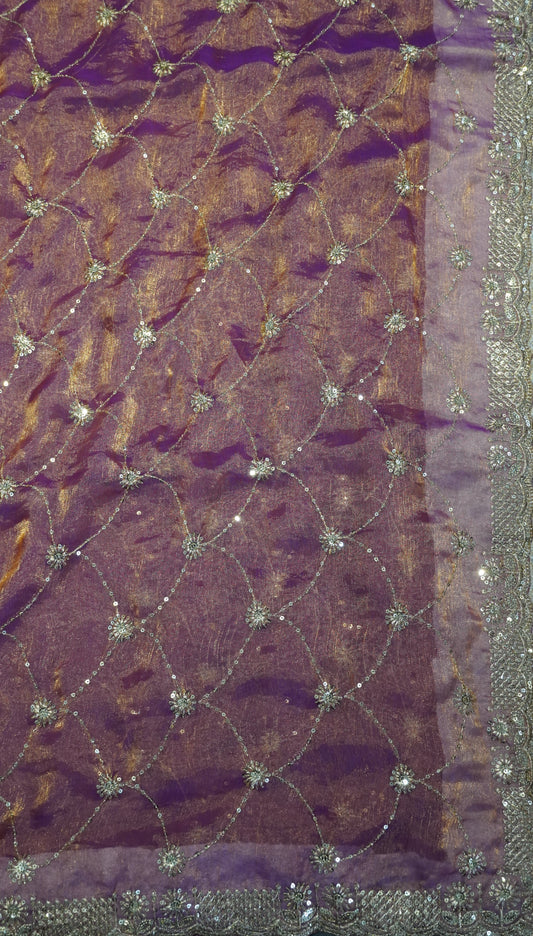 Space Silk Saree - Designer Pink