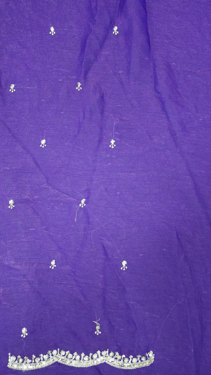 Space Silk Saree - Lines Designer Purple