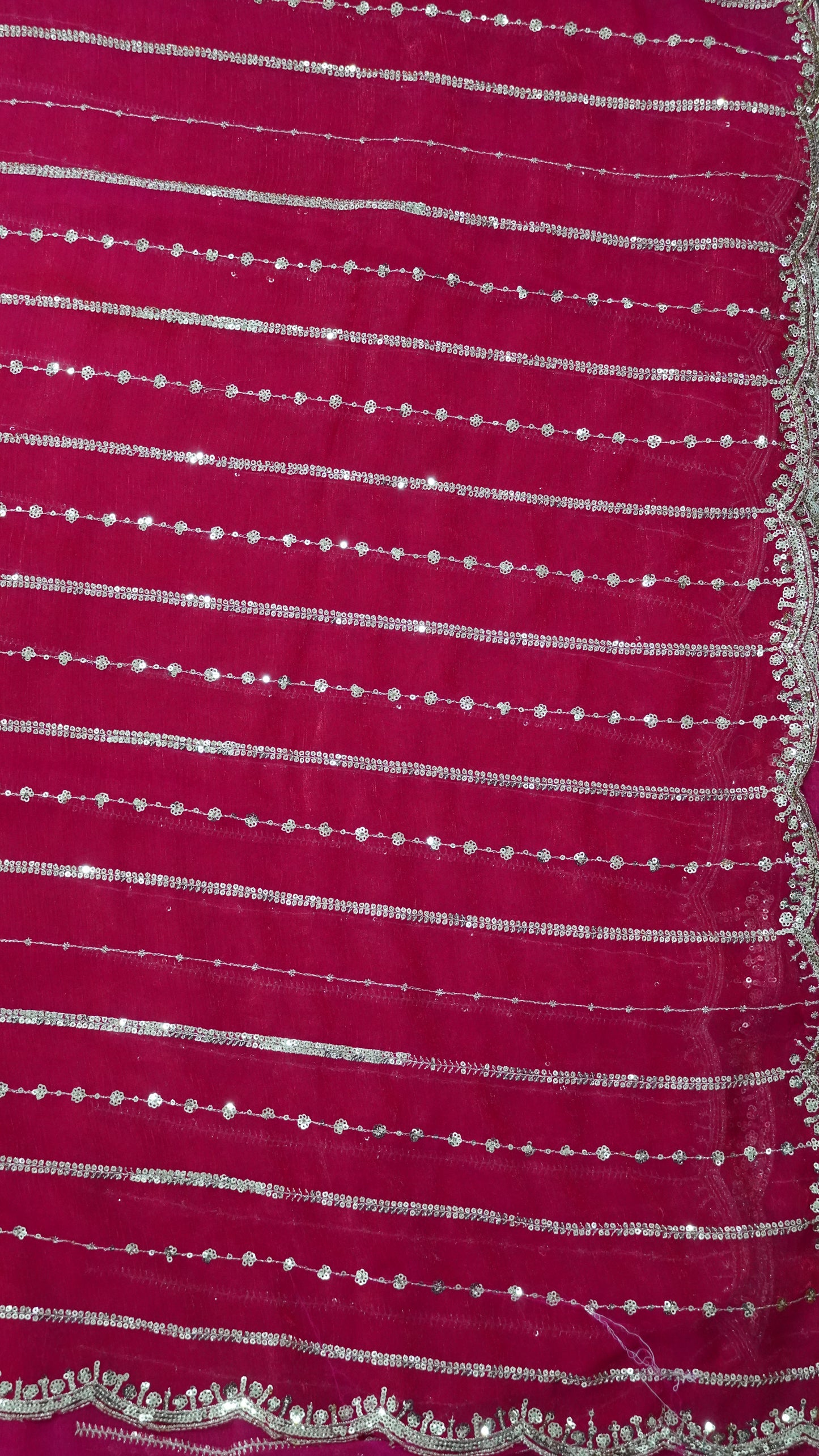 Space Silk Saree - Lines Designer Red