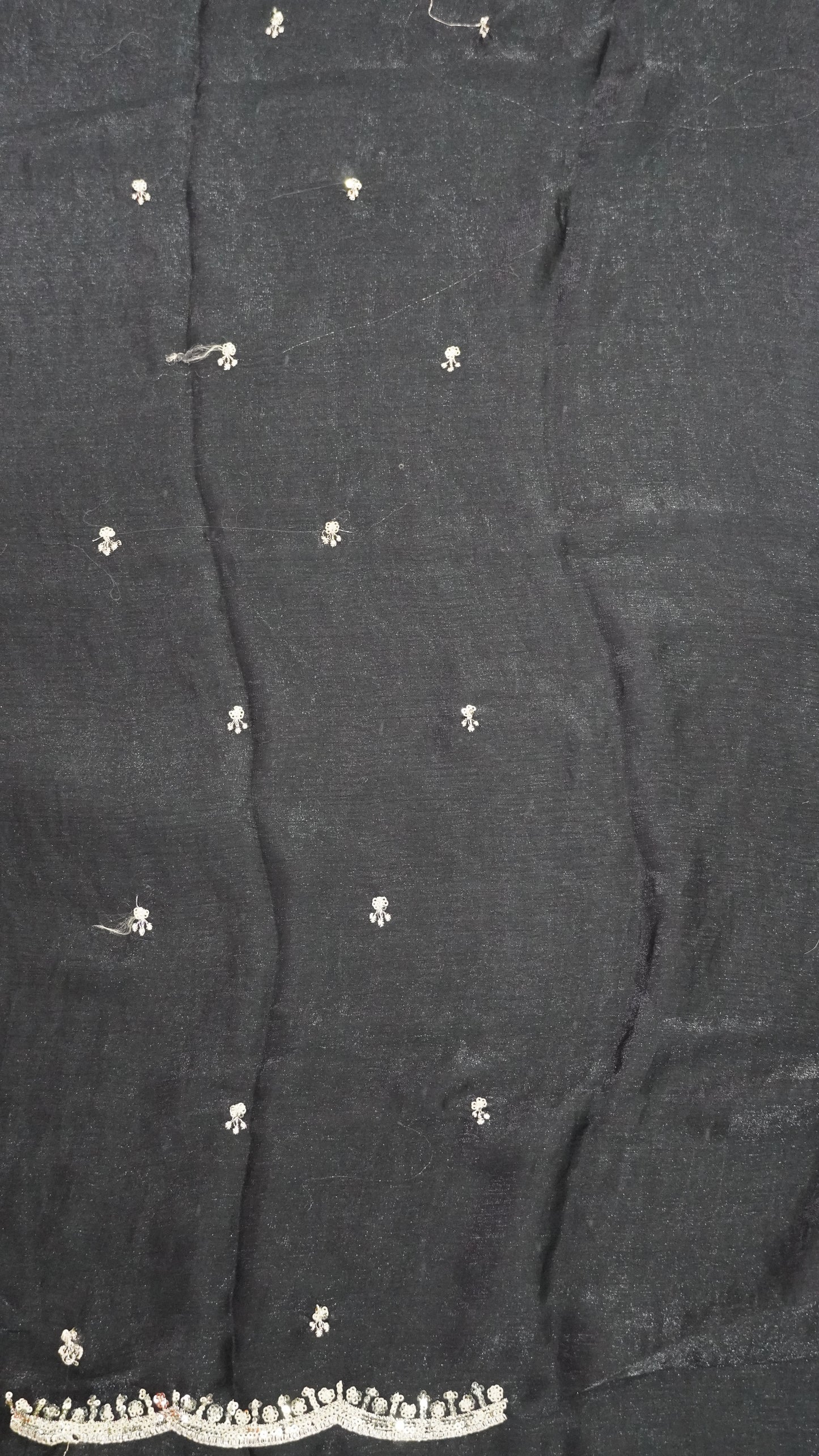 Space Silk Saree - Lines Designer Black